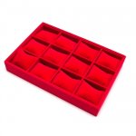 Displaydoos voor armbanden/horloges, velours, fuchsia, 12 kussentjes Displaydoos voor armbanden/horloges, velours, fuchsia, 12 kussentjes