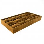 Displaydoos voor armbanden/horloges, velours, bruin, 15 kussentjes Displaydoos voor armbanden/horloges, velours, bruin, 15 kussentjes