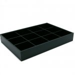 Vakjesdisplay, 12 vakjes, PU leer, zwart Vakjesdisplay, 12 vakjes, PU leer, zwart