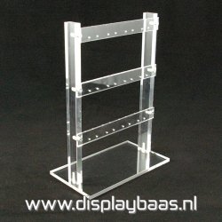 Oorbeldisplay, plexi, transparant, 12 paar oorbellen