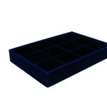 Vakjesdisplay, 12 vakjes, velours, donkerblauw Vakjesdisplay, 12 vakjes, velours, donkerblauw