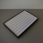 Ringendoos, PU leer, zwart, wit binnenkant, open Ringendoos, PU leer, zwart, wit binnenkant, open