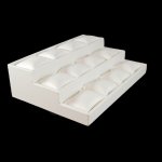 Displaydoos voor armbanden/horloges, pu leer, wit, 3 verdiepingen 12 kussentjes Displaydoos voor armbanden/horloges, pu leer, wit, 3 verdiepingen 12 kussentjes
