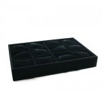 Displaydoos voor armbanden/horloges, velours, zwart, 12 kussentjes Displaydoos voor armbanden/horloges, velours, zwart, 12 kussentjes